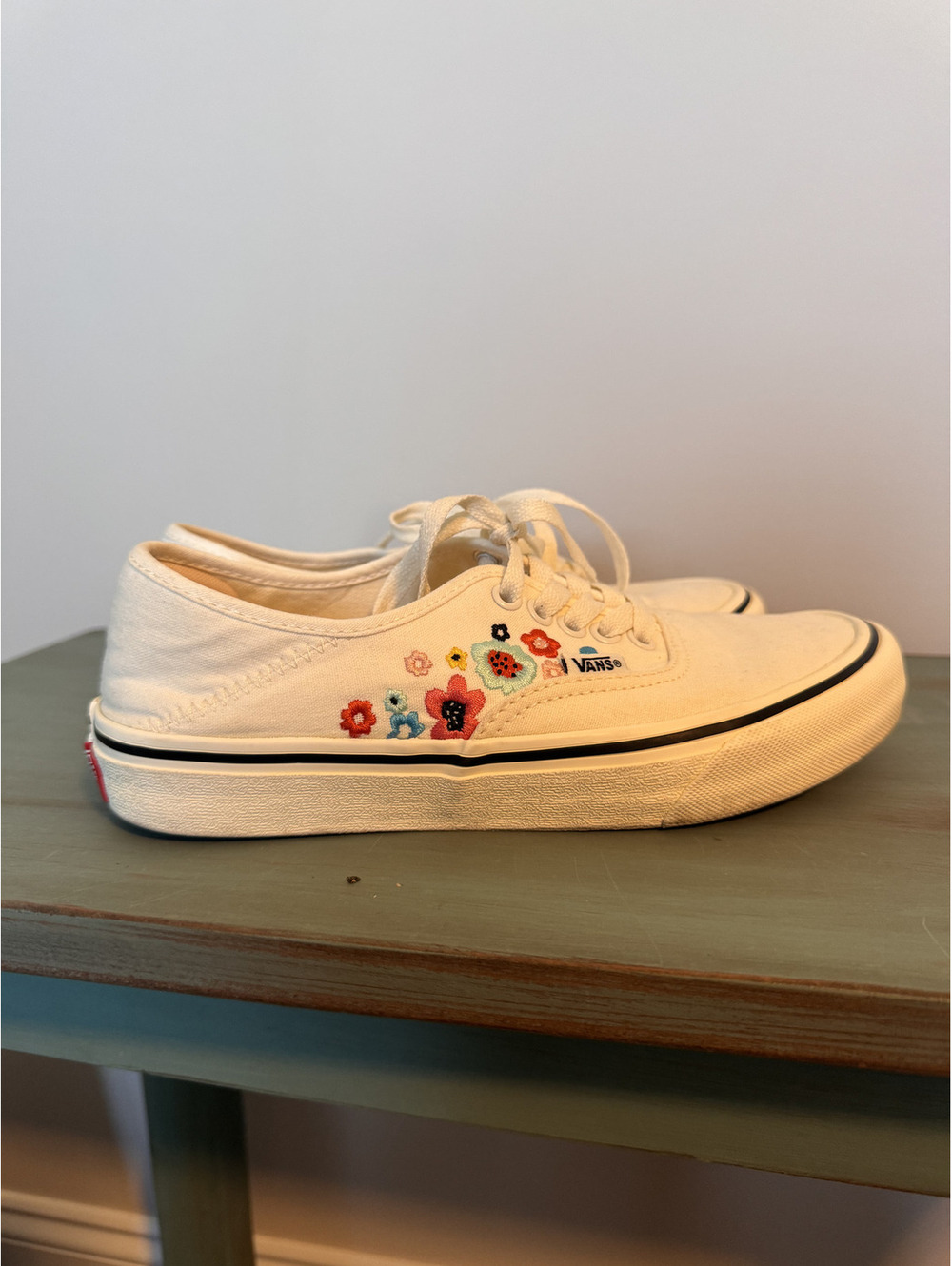 Vans Authentic VR3 SF Groovy Floral Marshmallow Embroidered Shoes Womens 8.5